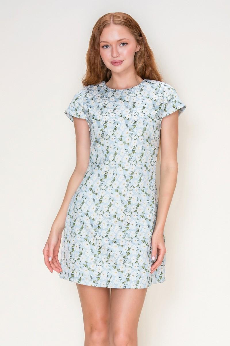 Janica Modest Mini in Lt. Blue/White