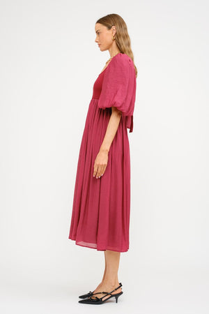 Jaden Modest Midi in Burgundy