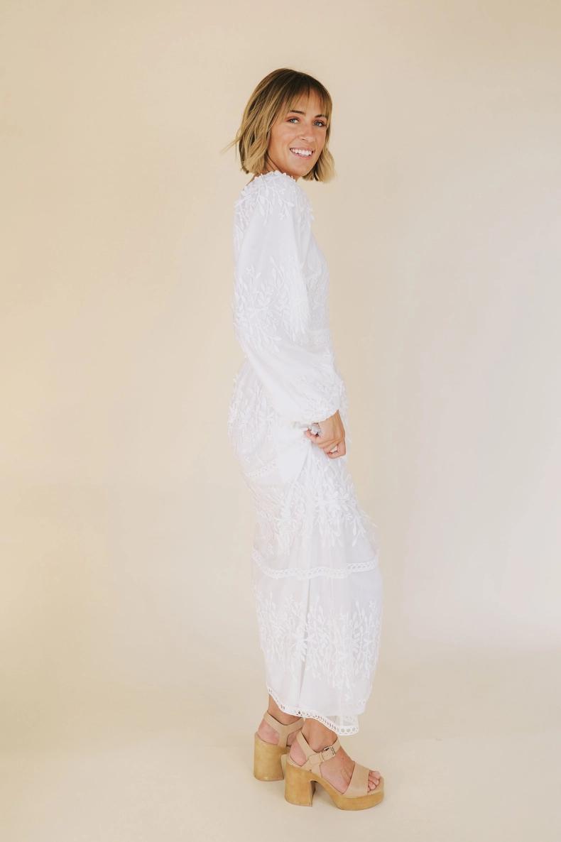 Evelyn Modest Temple Dress in White