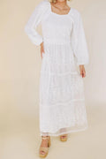 Evelyn Modest Temple Dress in White