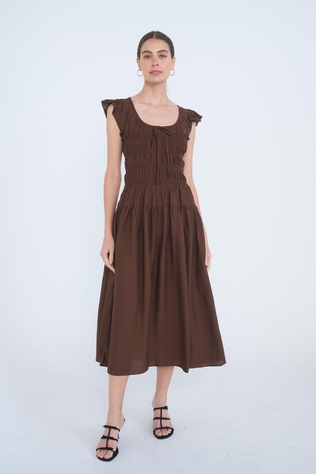 Kelani Modest Midi in Chocolate