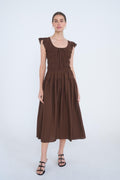 Kelani Modest Midi in Chocolate