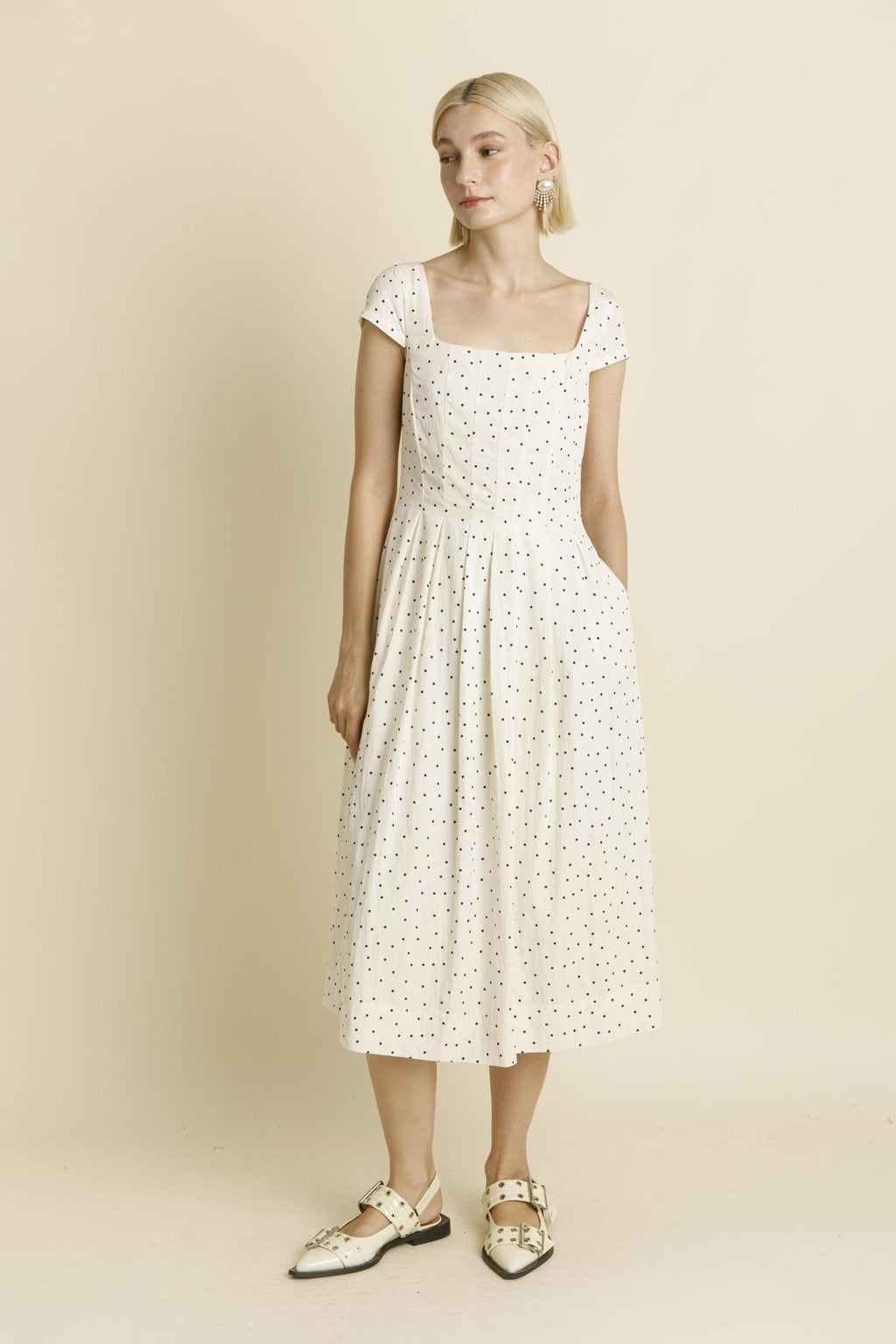 Taiya Modest Midi in Ivory