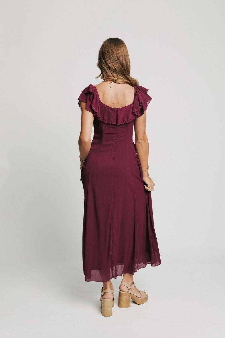 Rozina Maxi Dress in Burgundy