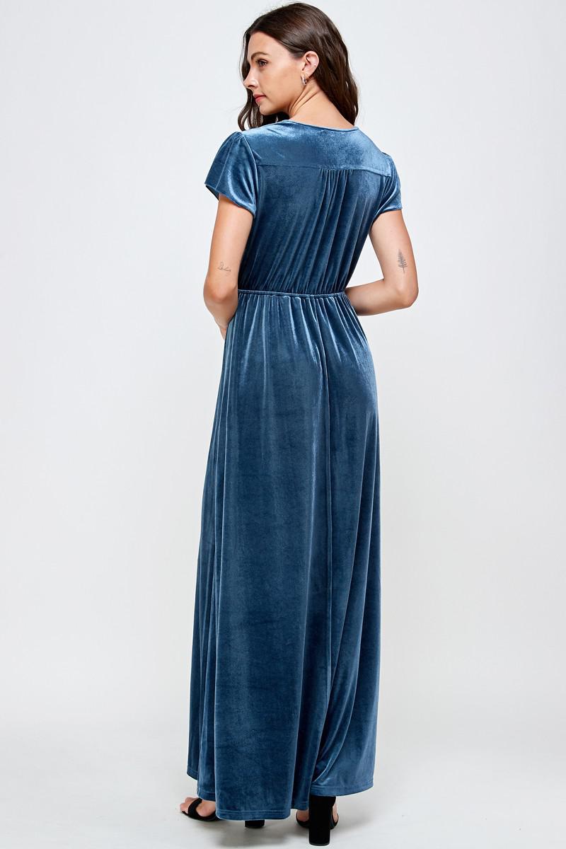 Christa Modest Maxi in Teal Blue