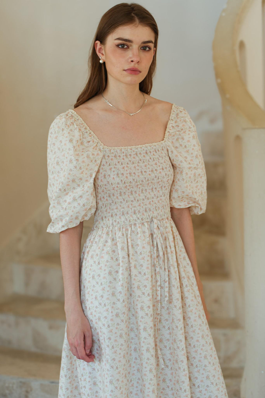Carmen Modest Midi in Cream