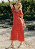 Jamie Modest Midi in Berry Crush