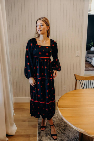 Felicity Modest Midi in Firefly Red