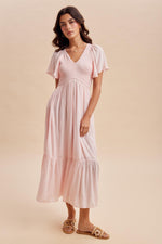 Eleanor Modest Dress in Pale Pink