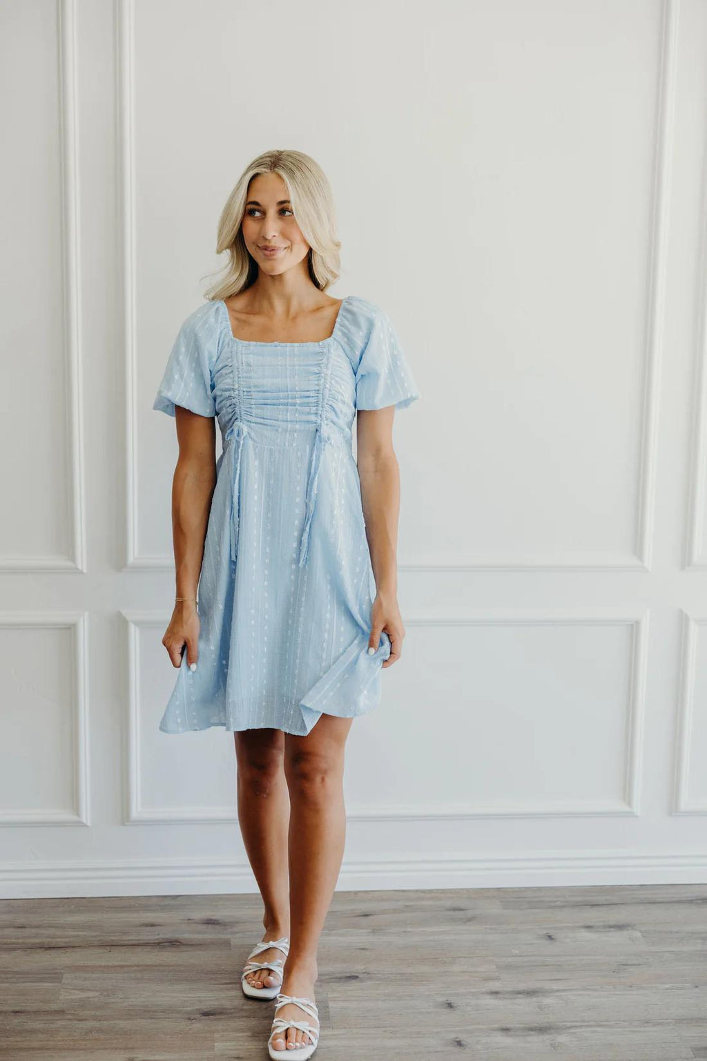 Saylor Modest Dress in Soft Blue