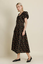 Roseann Modest Midi Dress in Black