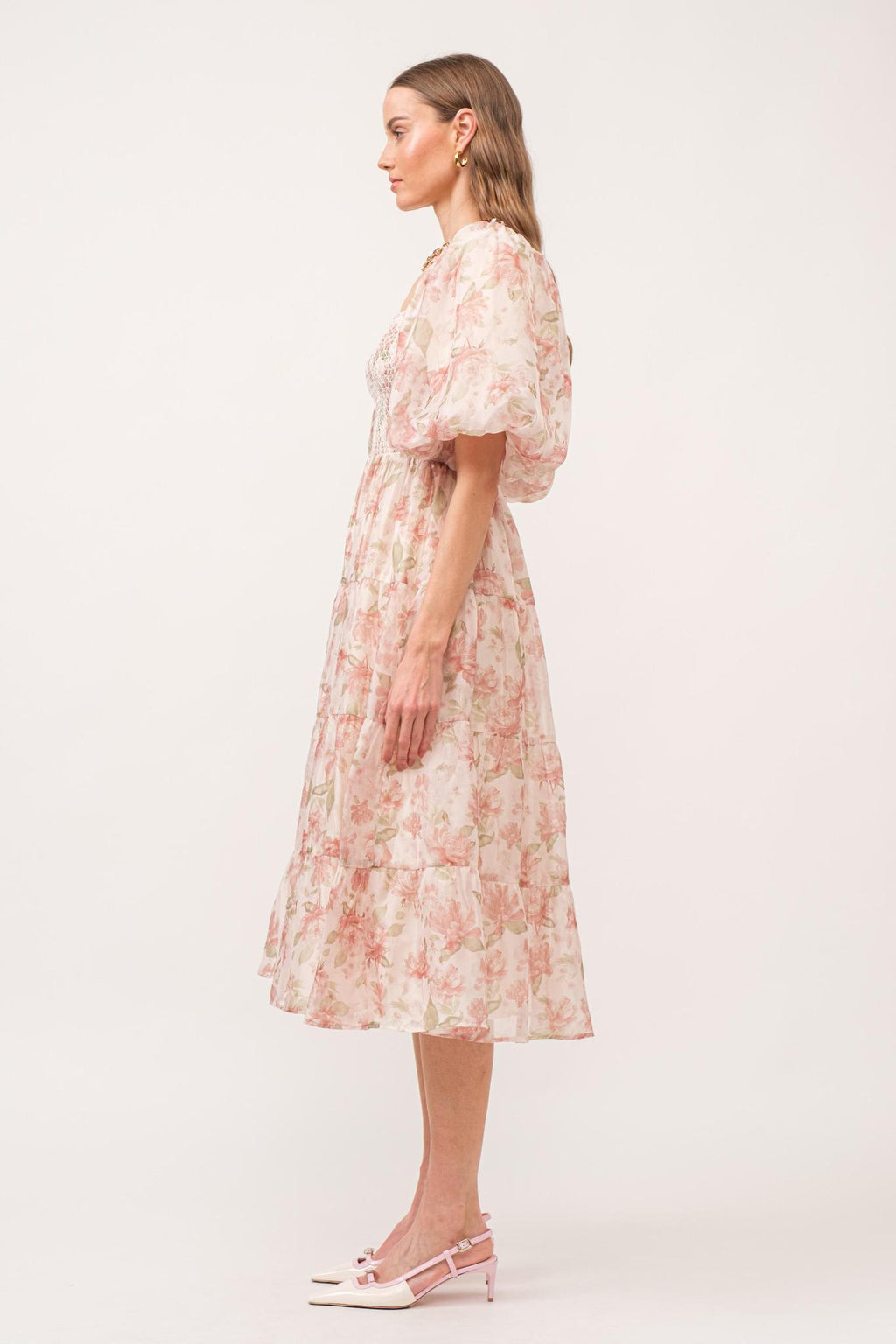 Margot Modest Midi in Peach