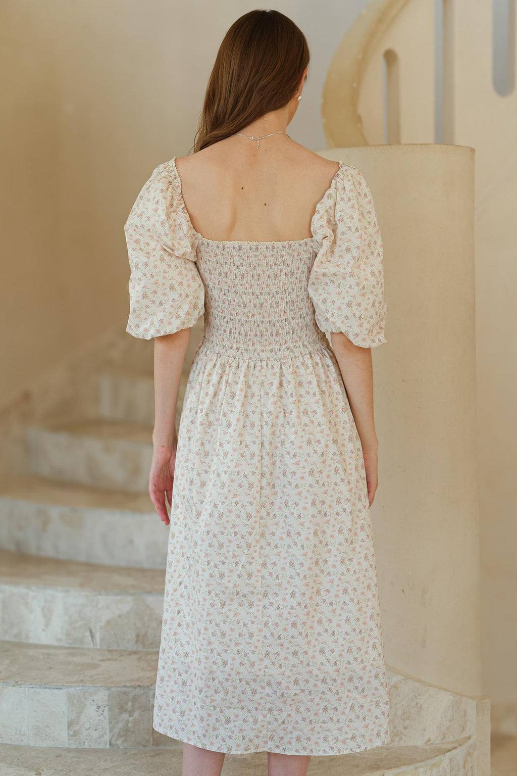 Carmen Modest Midi in Cream