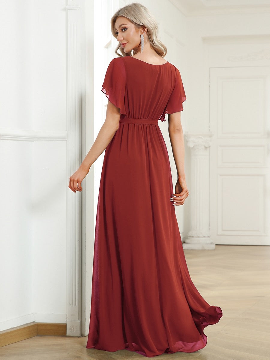 Stacey Modest Maxi in Vermilion