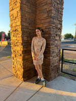 Evangeline Modest Mini in Champagne