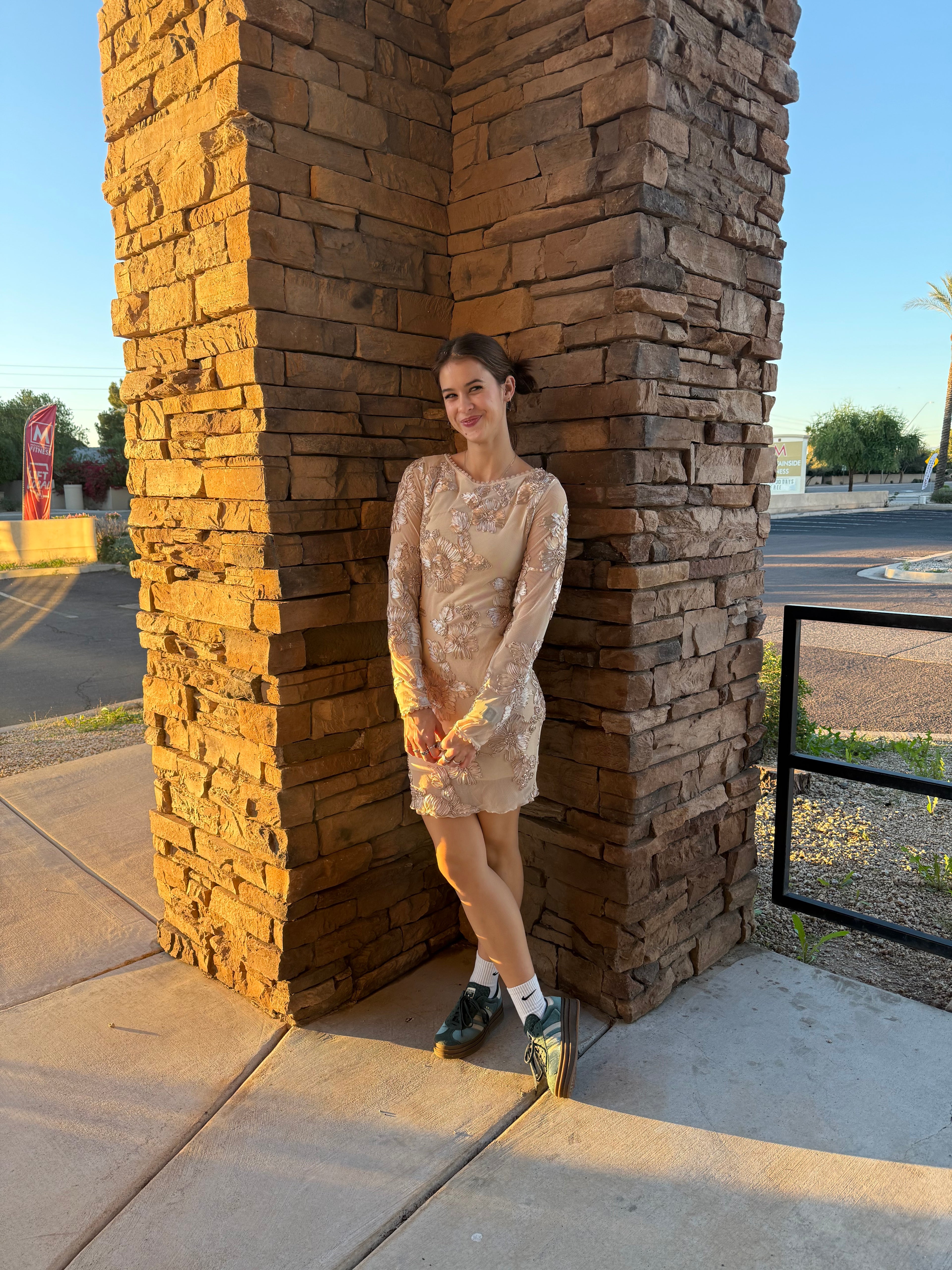 Evangeline Modest Mini in Champagne