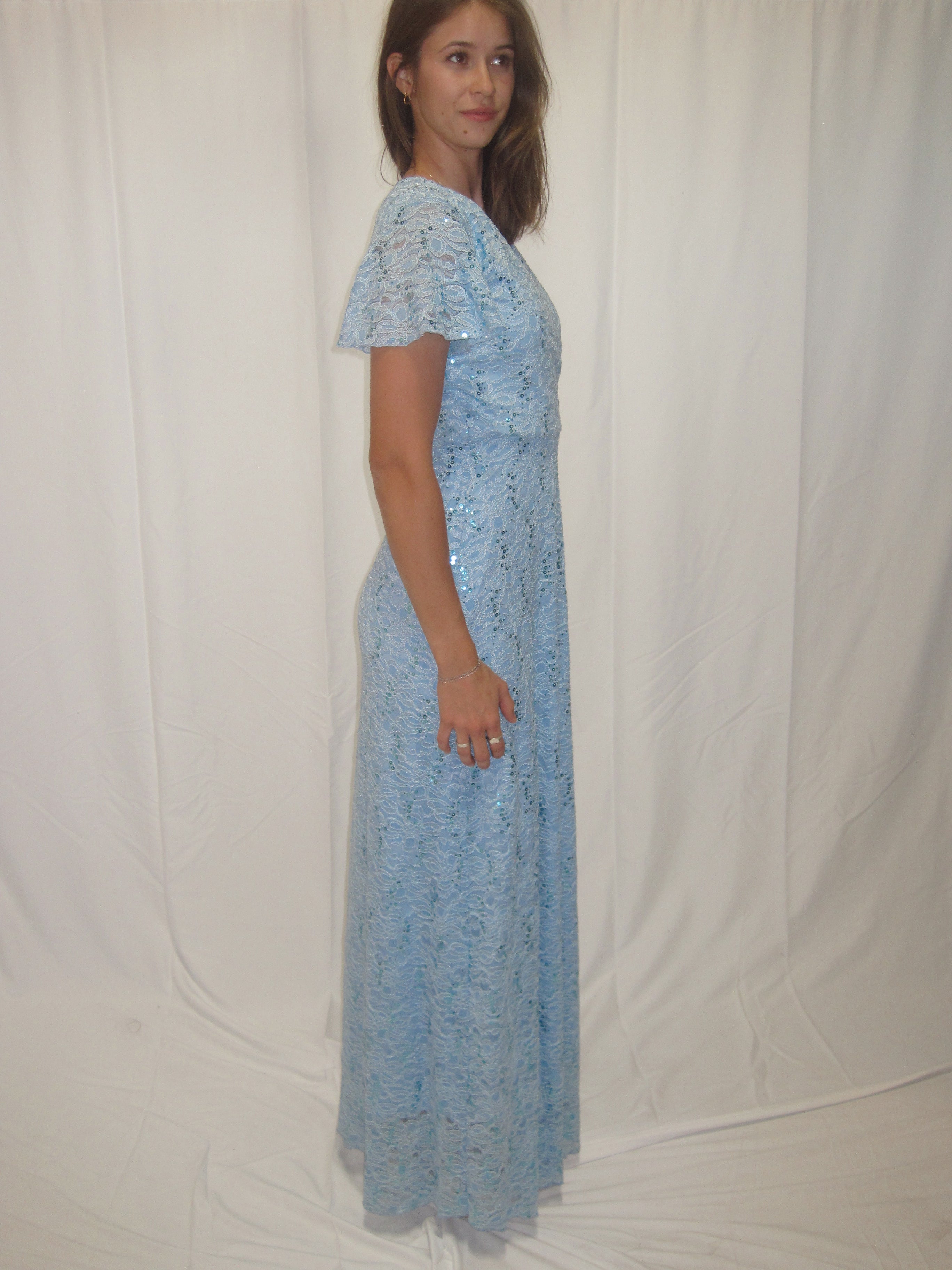 Kendall Flutter Sleeve Prom Dress