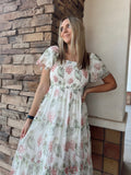 Rowyn Modest Midi in Ivory/Pink