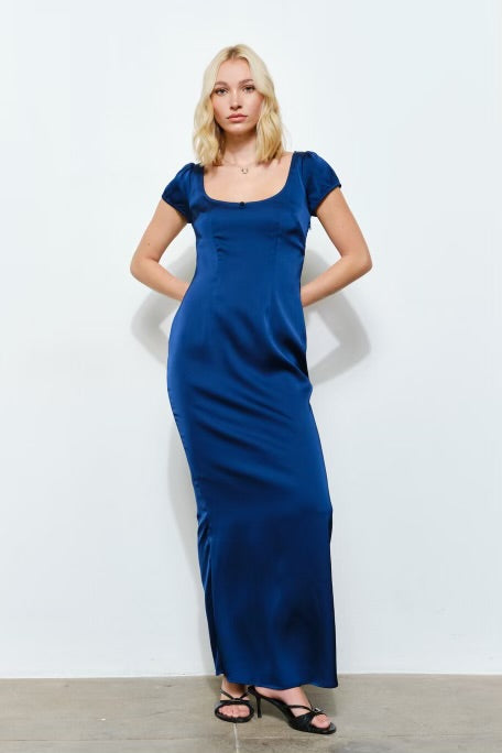 navy blue casual dresses Katie J NYC Girls' Soren Printed Dress Family Gathering Annette Modest Maxi in Navy