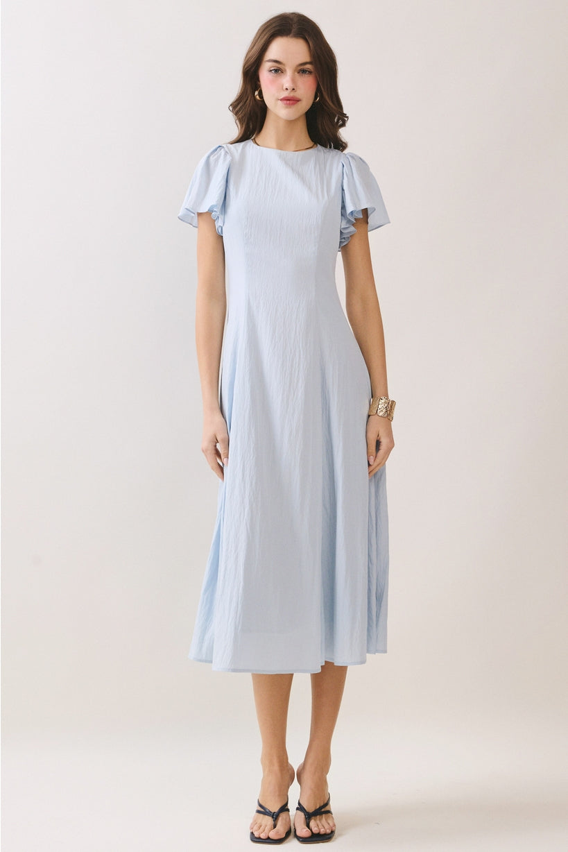 Aubree Modest Midi in Baby Blue