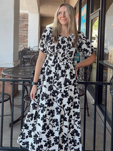 Remy Modest Midi in Ivory Multi