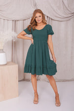 Lennon Modest Dress in Alpine Green