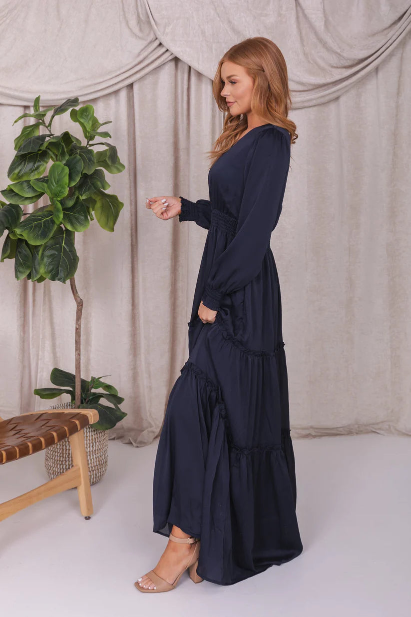 Anastasia Modest Maxi in Midnight Blue A Closet Full of Dresses Anastasia Modest Maxi in Midnight Blue A Closet Full of Dresses