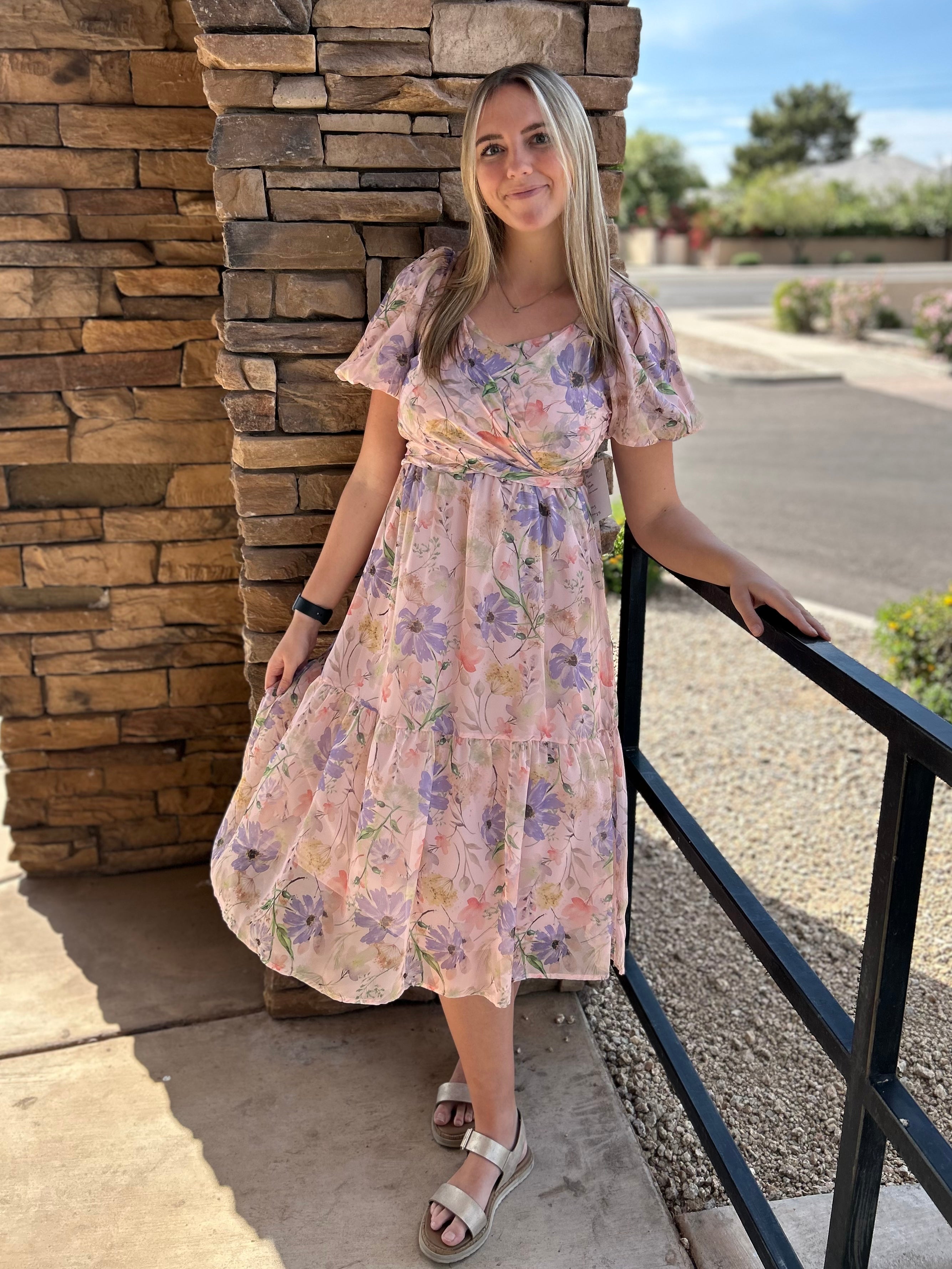 Maria Modest Midi in Blush