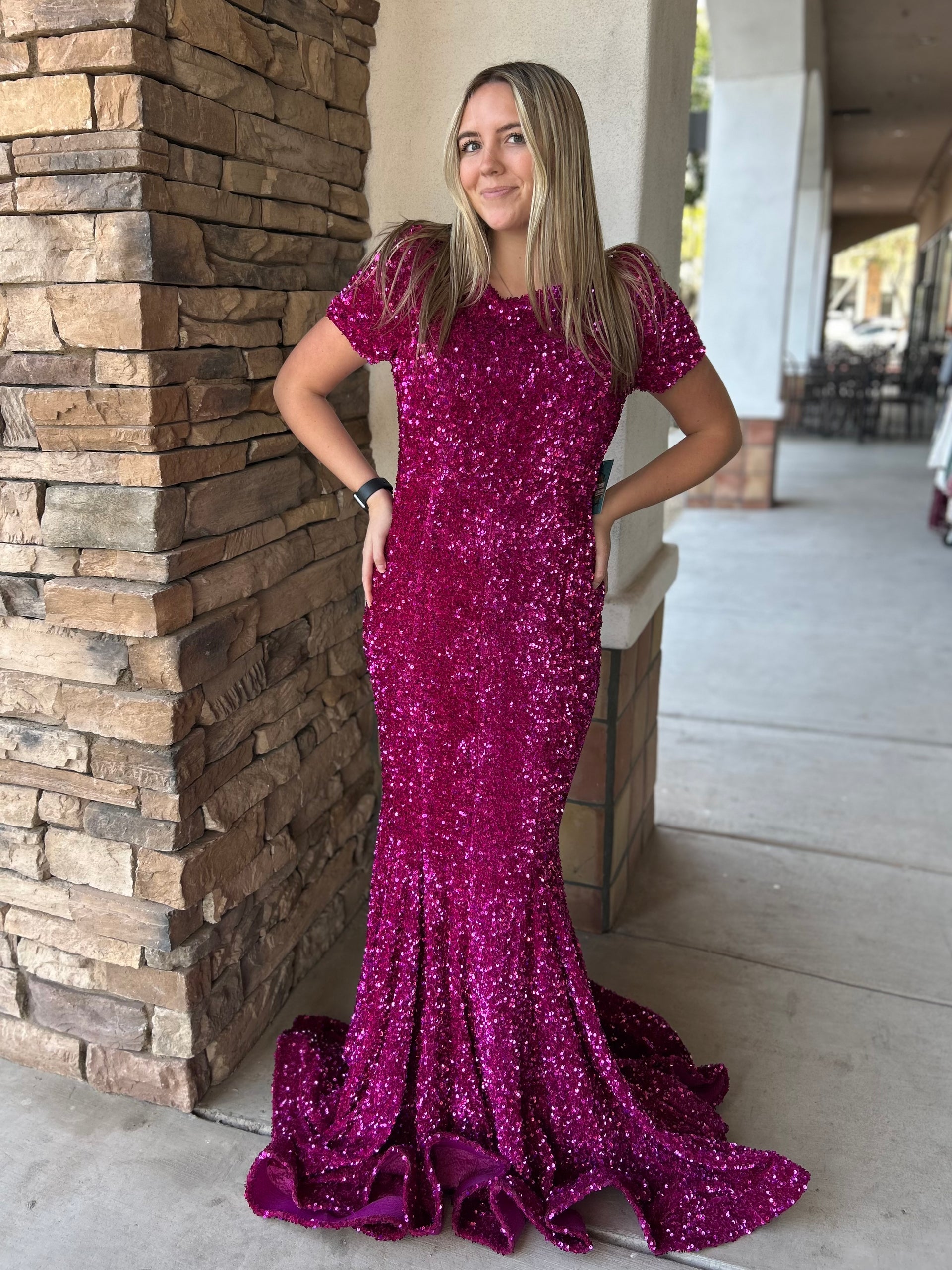 modest prom dresses PS21208M Dress Lilac size 10 neck Back Details Photo Print Size:8x12