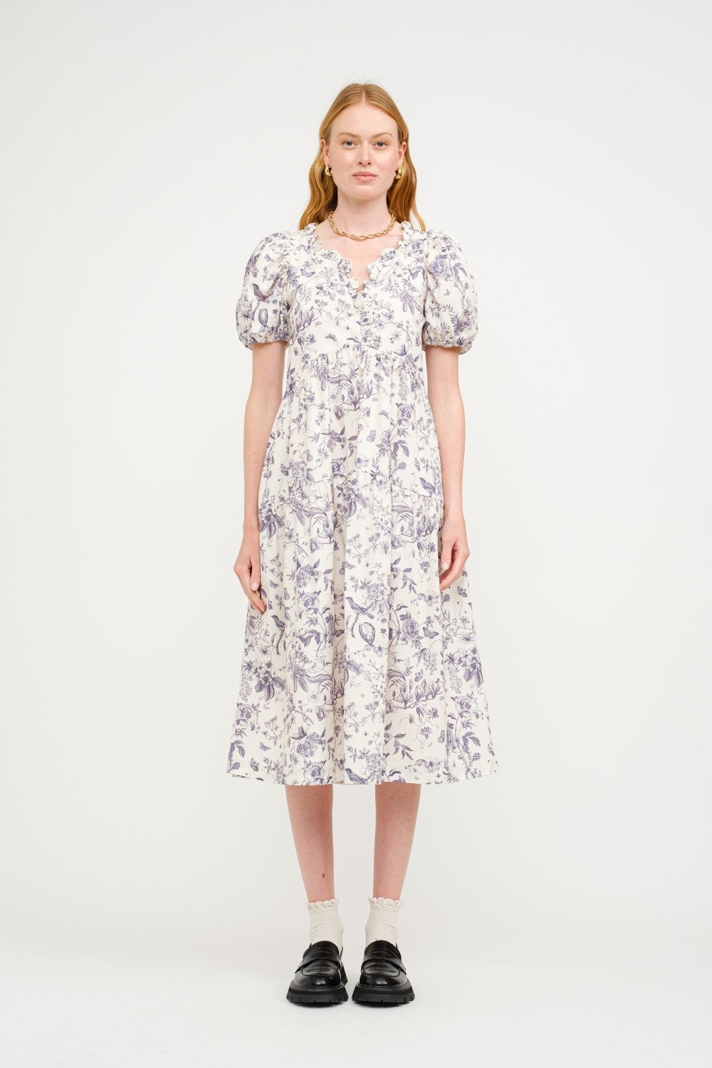 Scotty Floral Midi in Navy