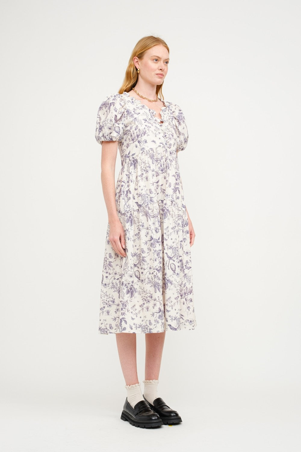 Scotty Floral Midi in Navy