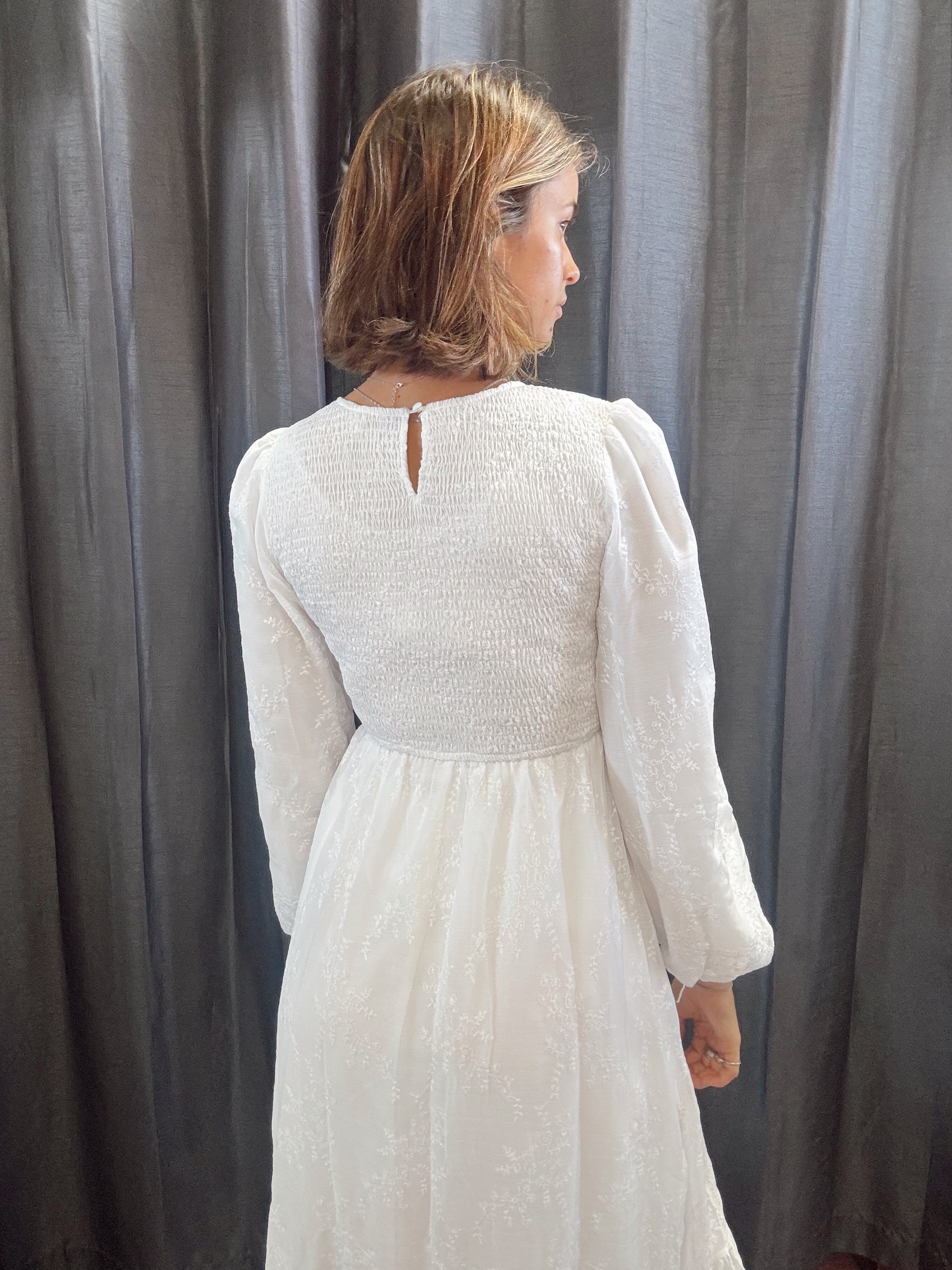 Desiree Modest Temple Dress in White