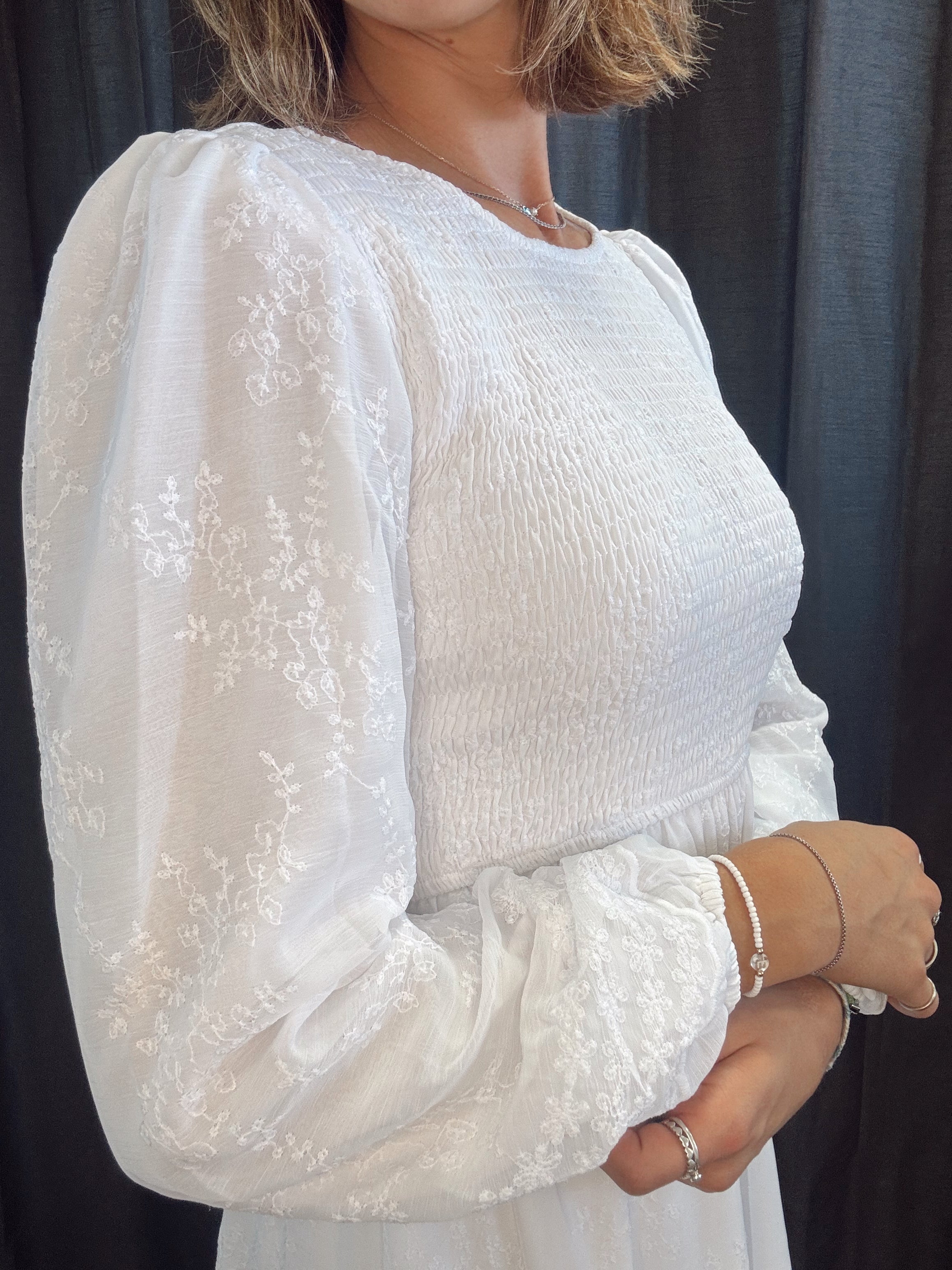 Desiree Modest Temple Dress in White