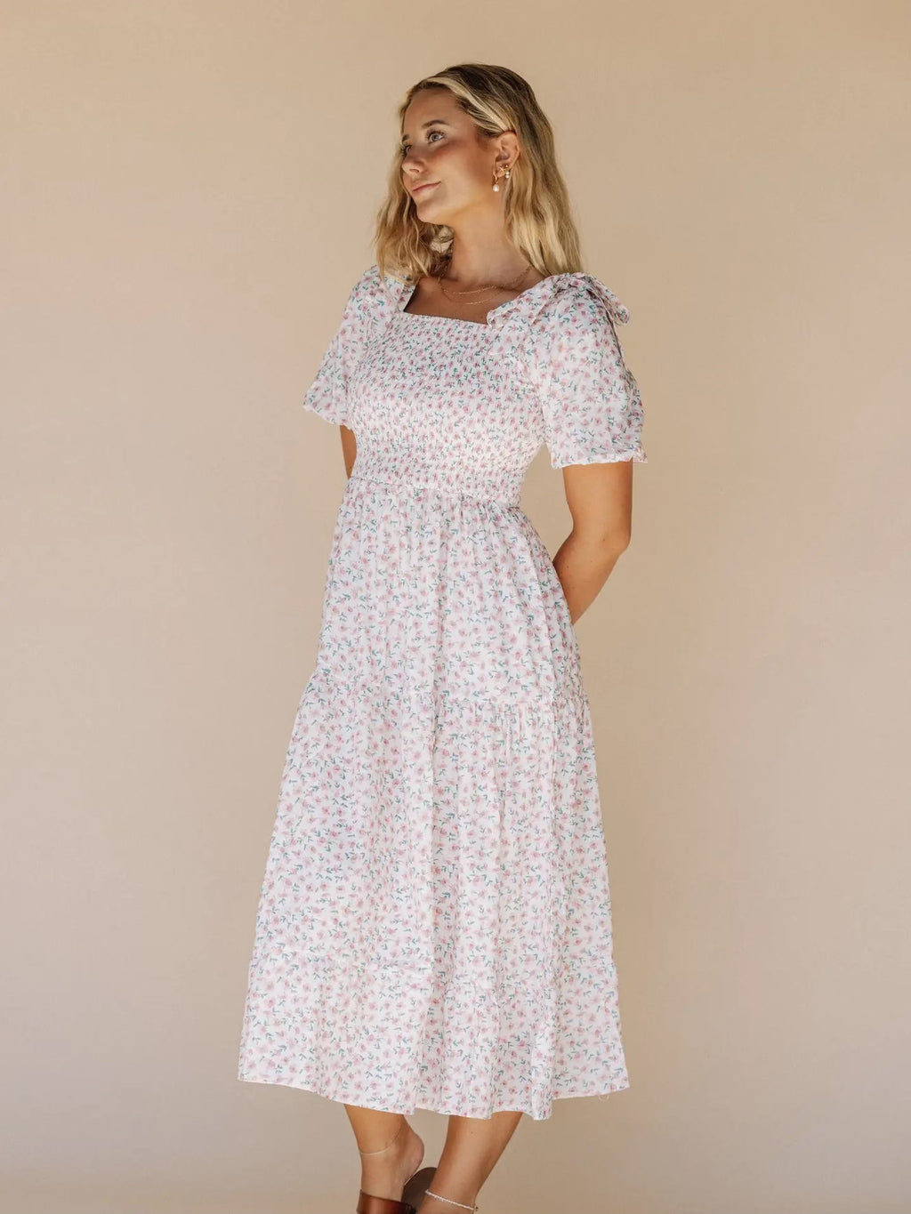 Cherry Modest Midi in Ivory