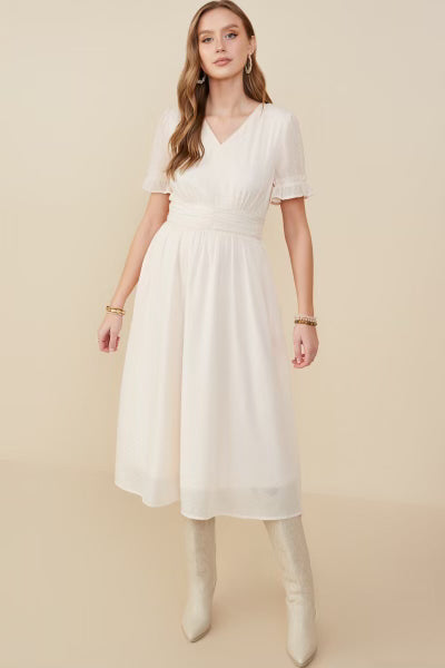 Tammy Modest Midi in Ivory