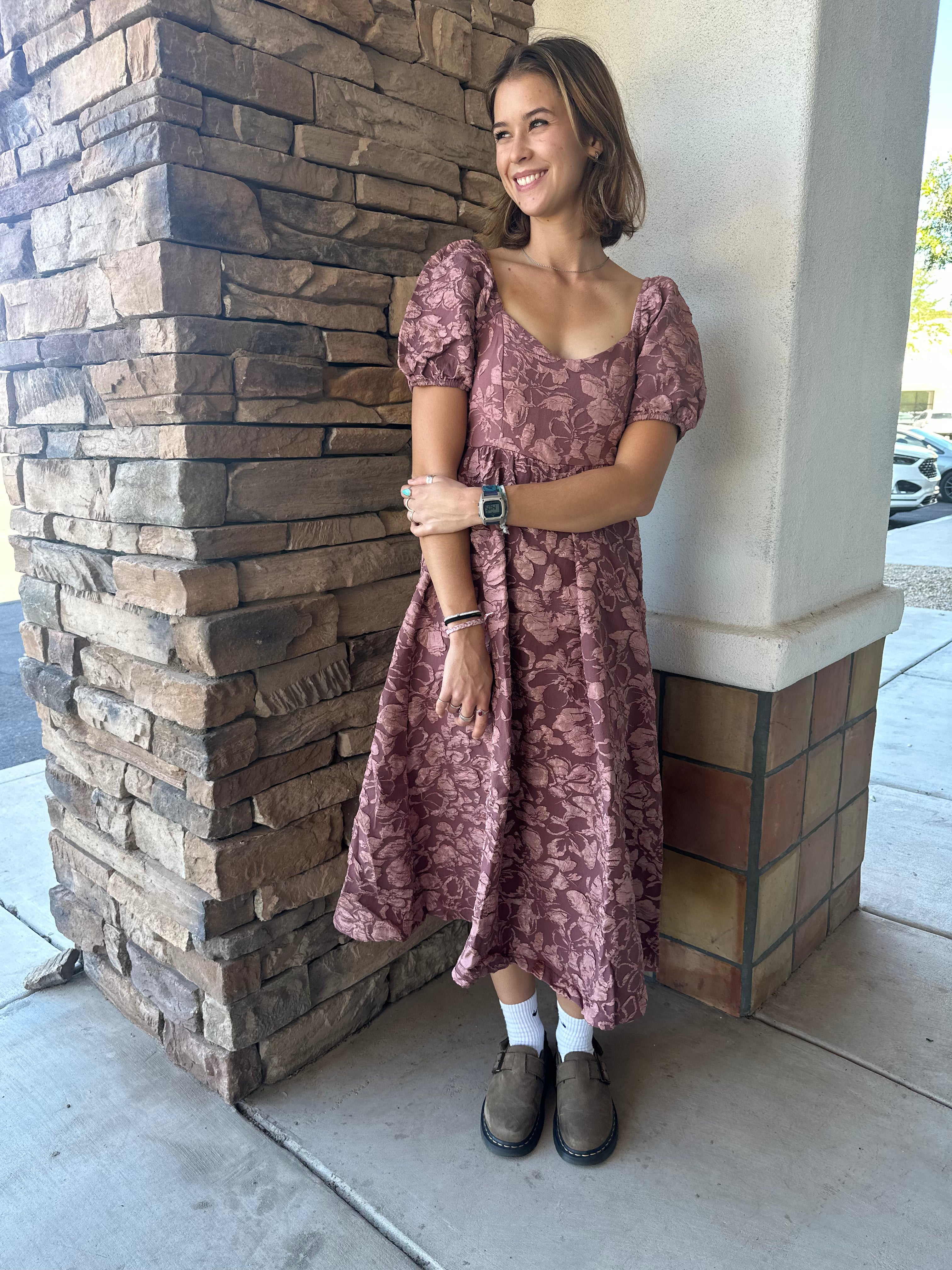 Billie Modest Midi in Dusty Mauve