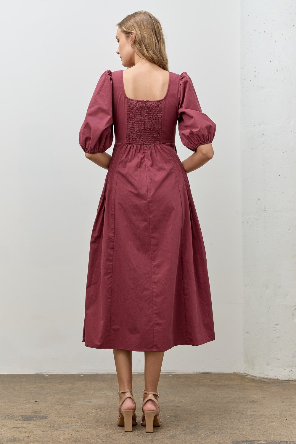 Odette Modest Midi in Wine