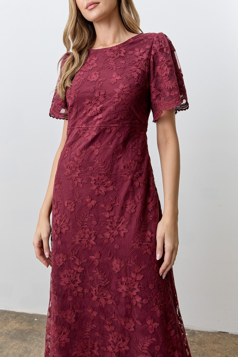 Cambria Modest Midi in Burgundy