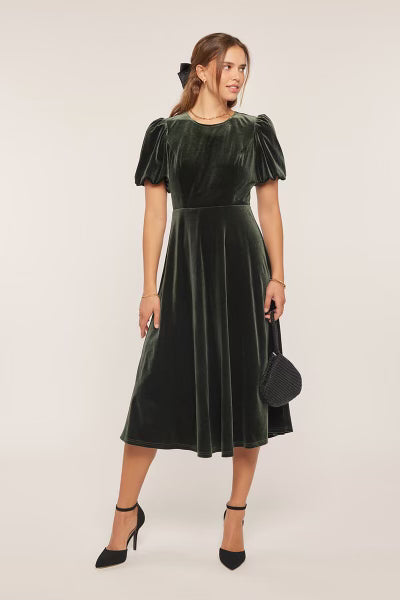 Reba Modest Midi in DeepOlive