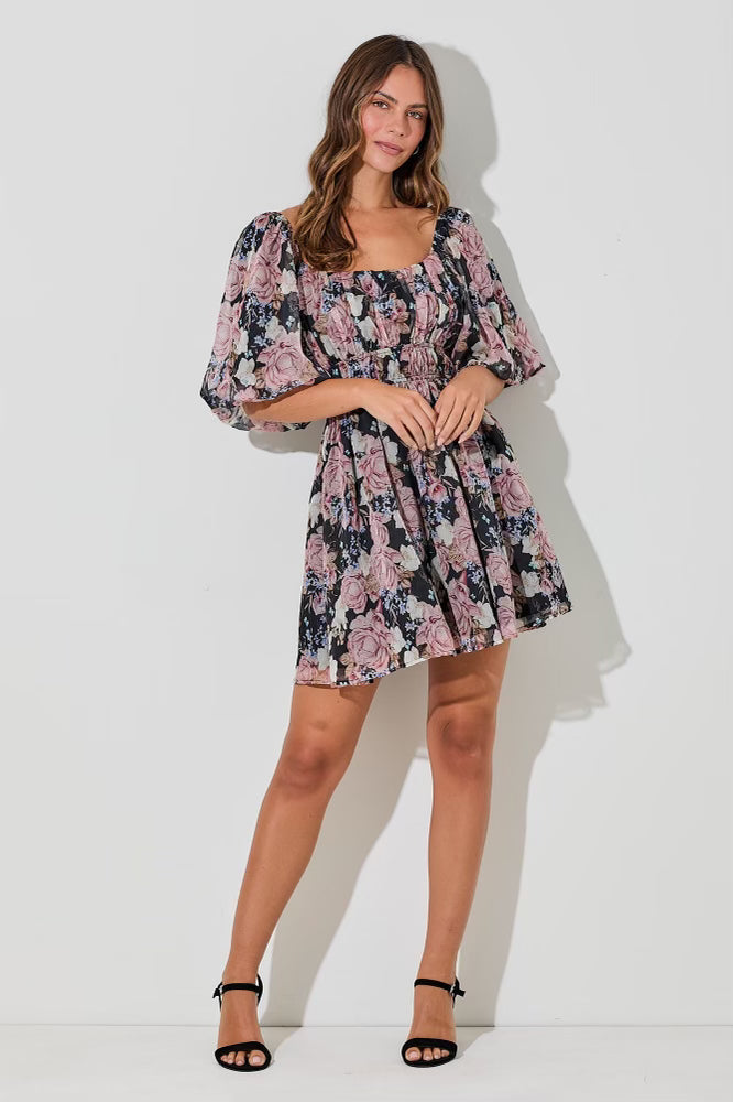 Calista Modest Mini in Black Multi