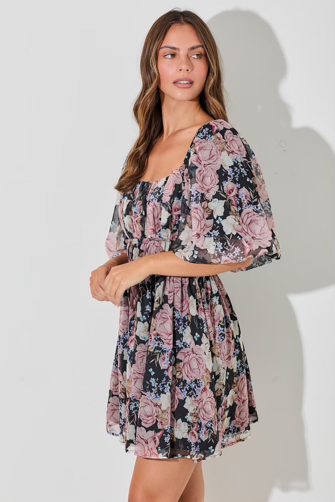 Calista Modest Mini in Black Multi