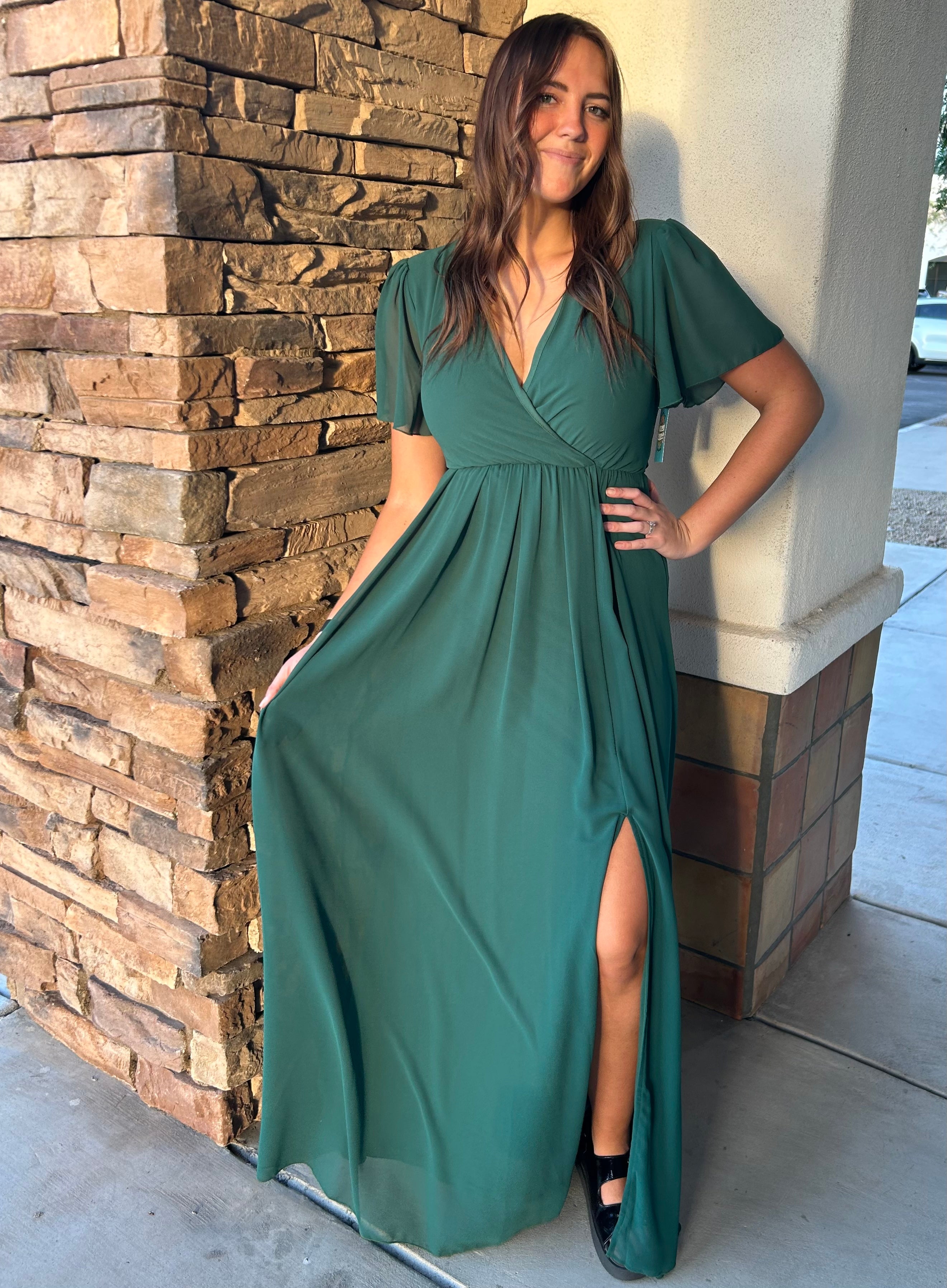 maxi modest dresses for women Mya Modest Maxi in Hunter Large