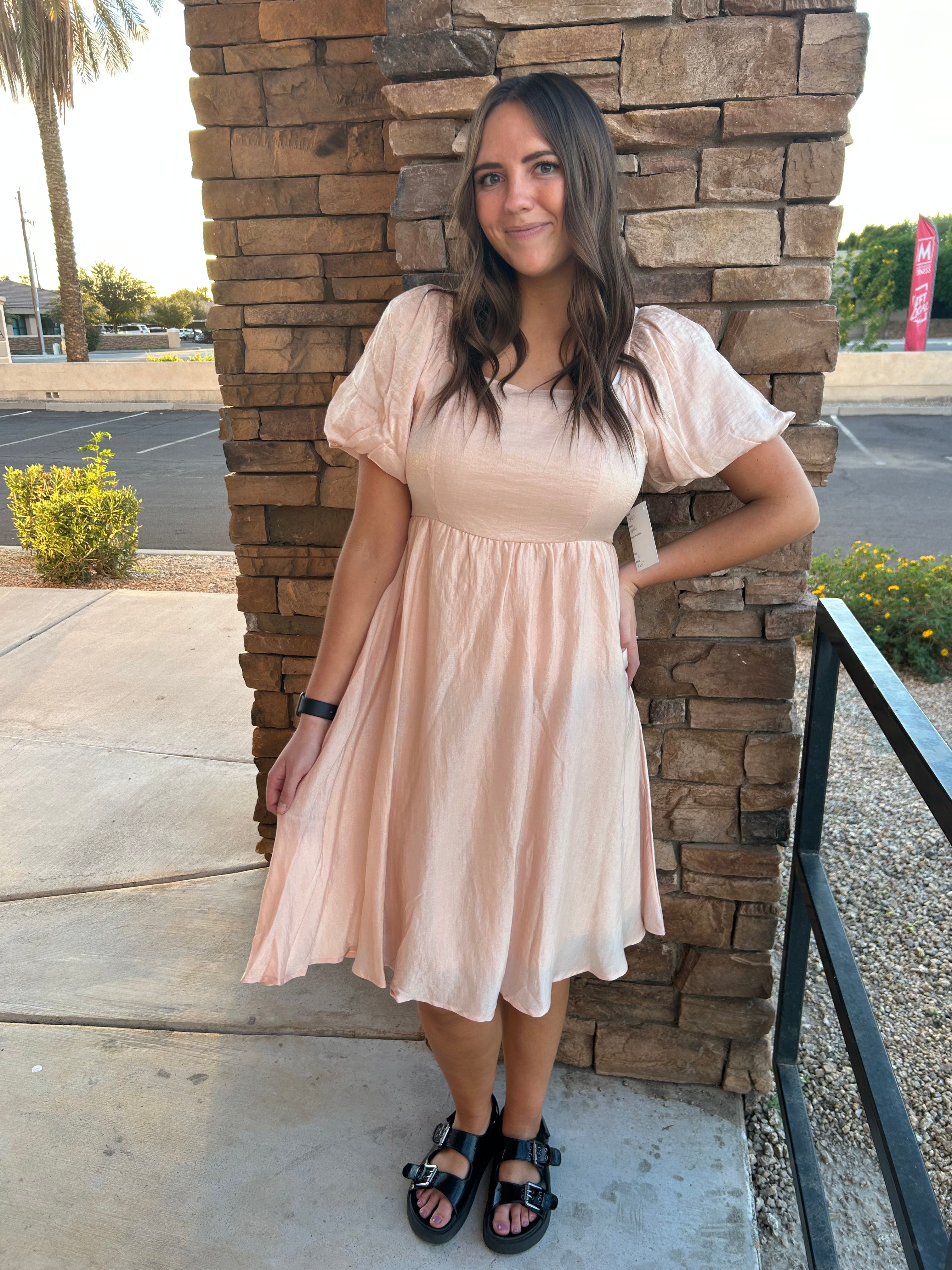 Grace Modest Dress in Blush