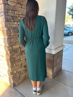 Michelle Wrap Dress in Hunter Green