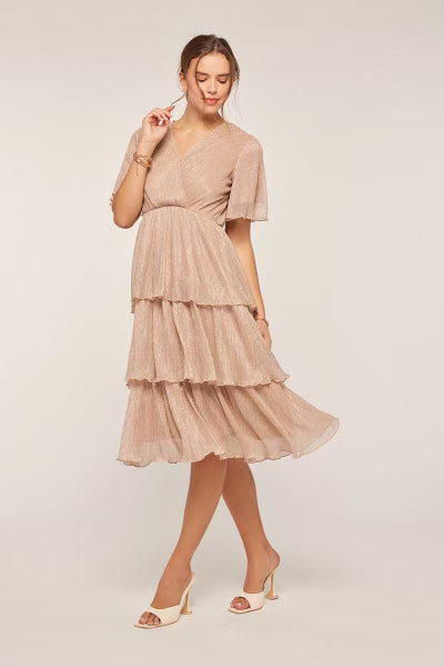 Debra Modest Midi in Champagne