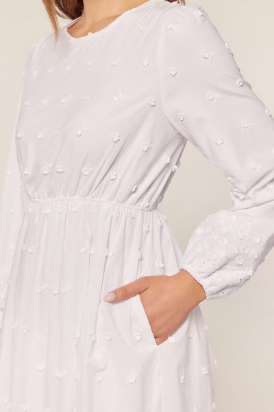 Marigold Modest Temple Dress in White