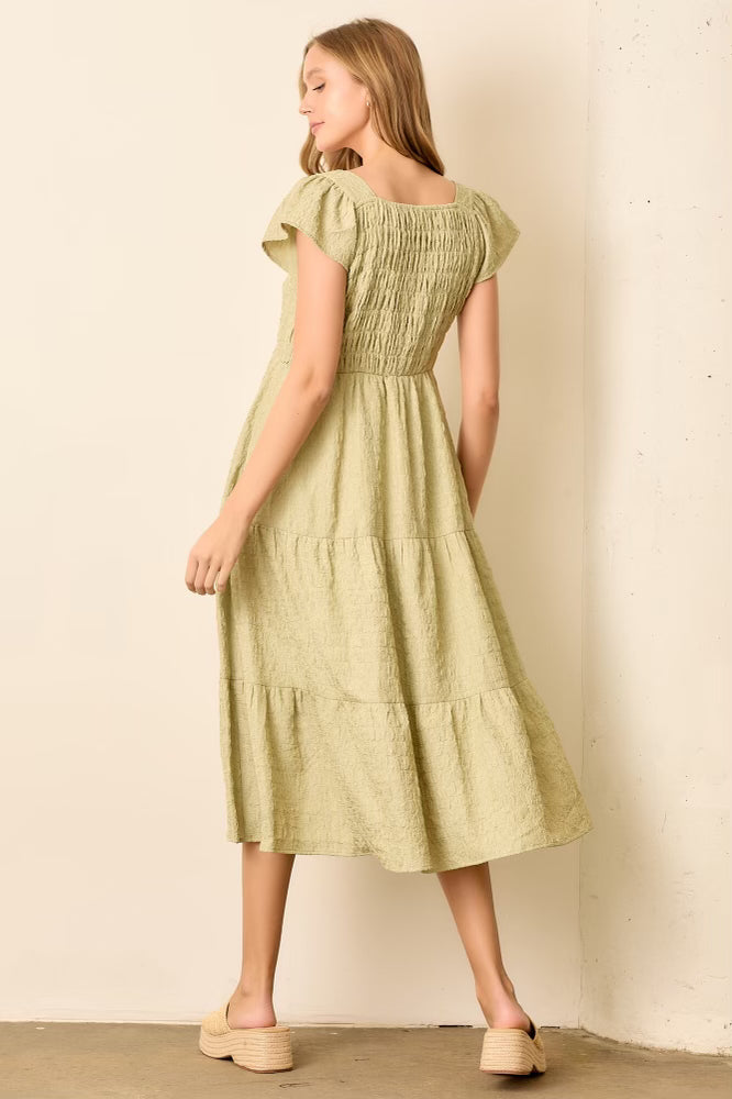 Cindy Modest Midi in Lt. Olive