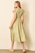 Cindy Modest Midi in Lt. Olive