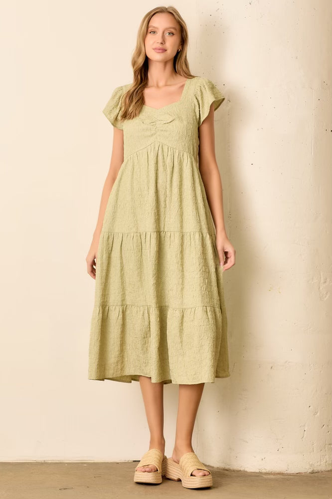 Cindy Modest Midi in Lt. Olive