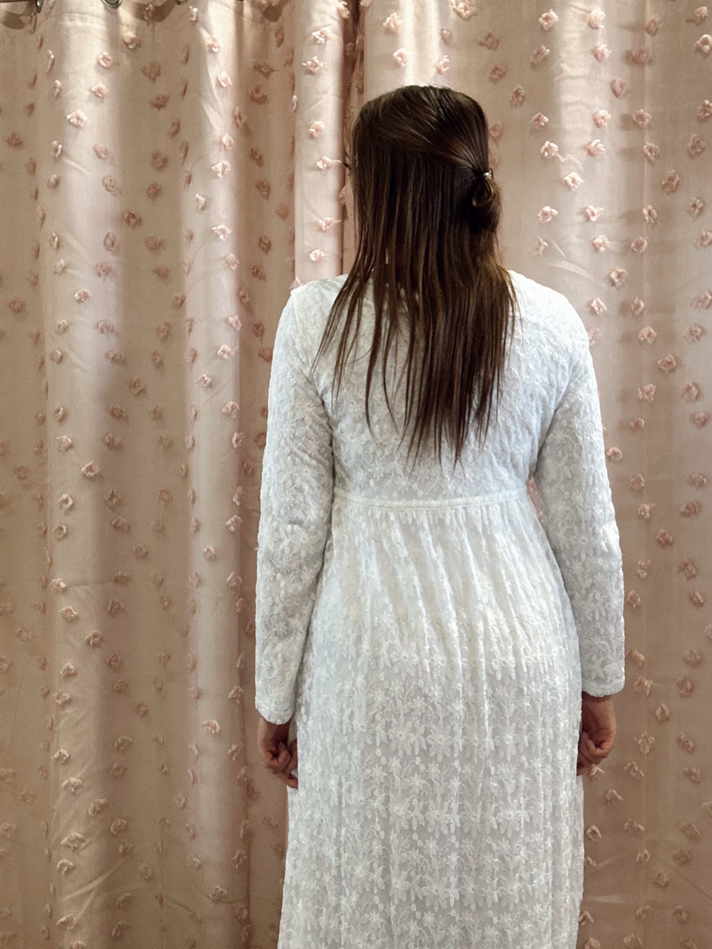 Dayna Embroidered Temple Dress in White